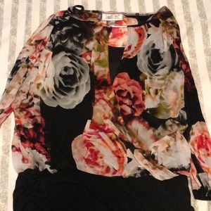 Floral scoop blouse